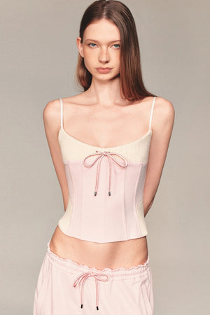Slim-Fit Color-Block Camisole and Pants Set-Up