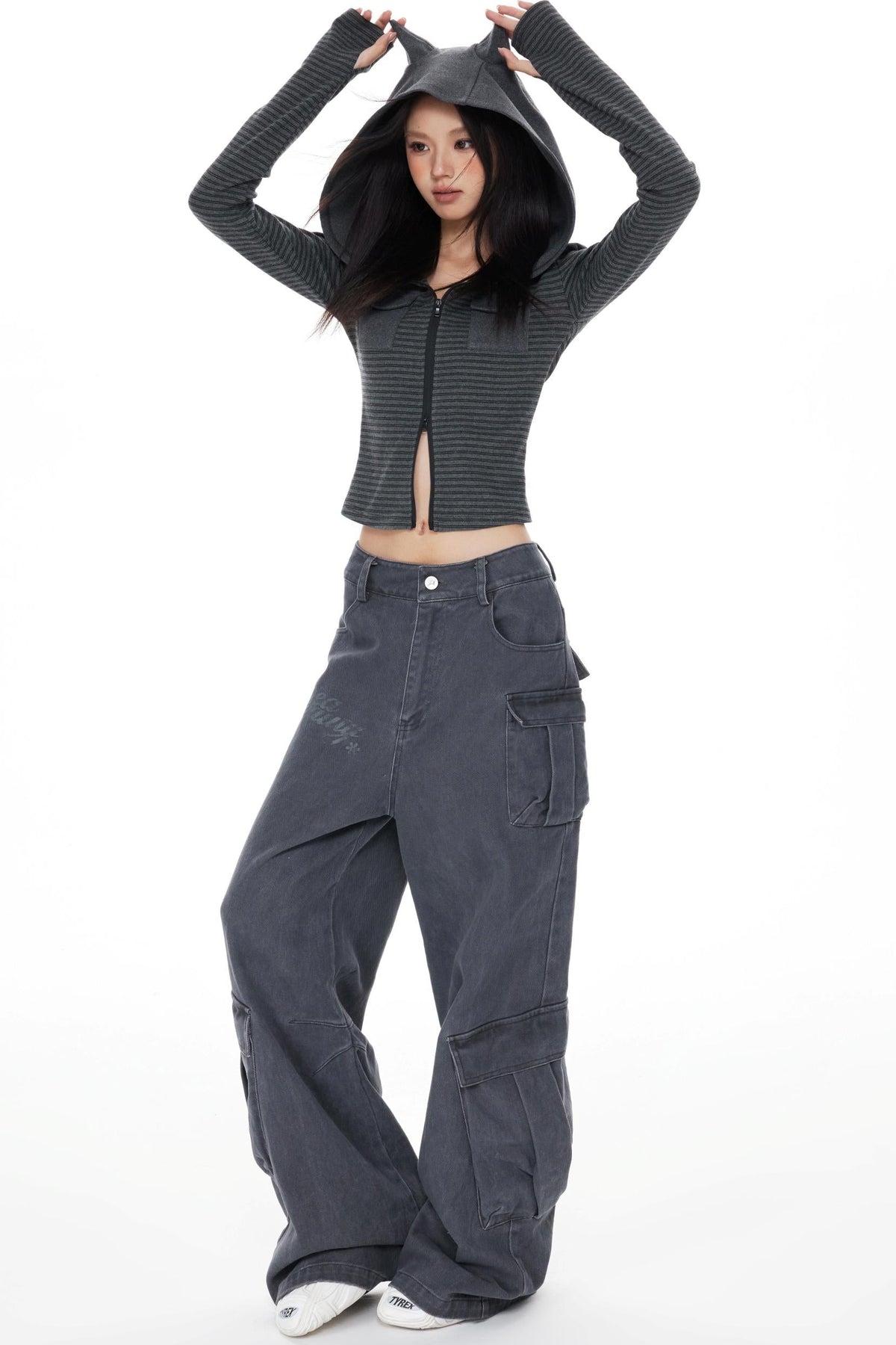 Slim Fit Cropped Hoodie Top