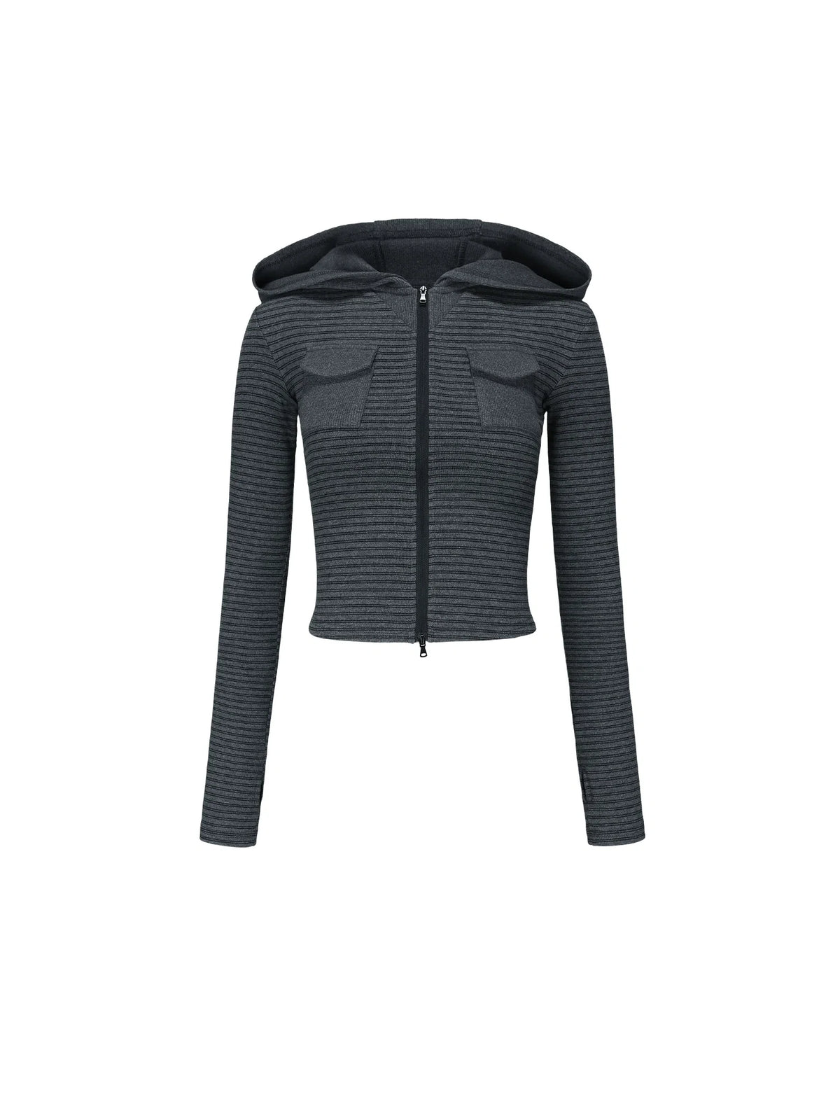 Slim Fit Cropped Hoodie Top