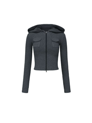 Slim Fit Cropped Hoodie Top
