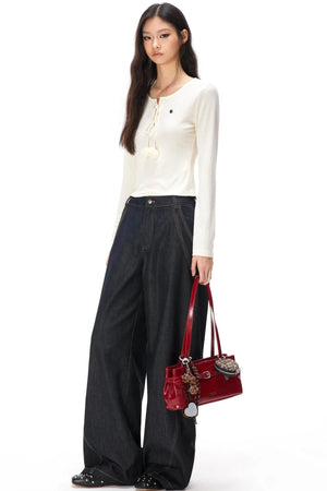 Slim-Fit Knit Pom-Pom Top