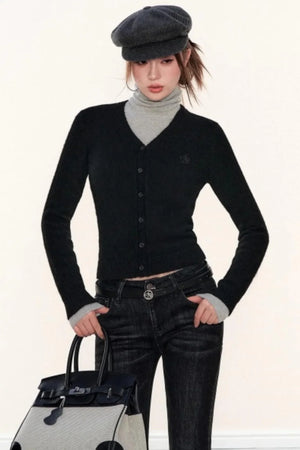 Slim-Fit Knitted Cardigan