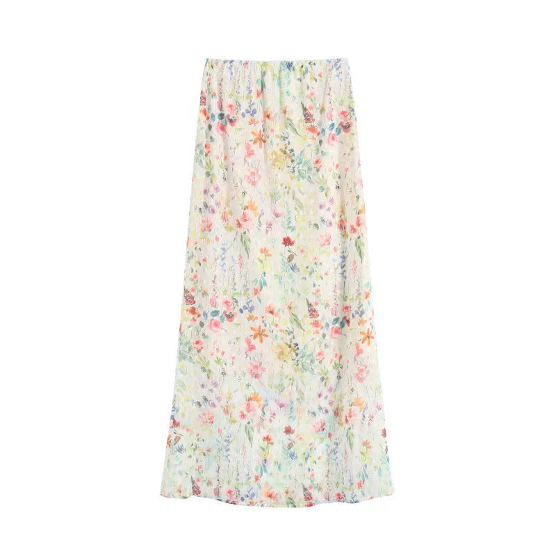Slim Fit Knitted Lace-Up Top Skirt Set-Up