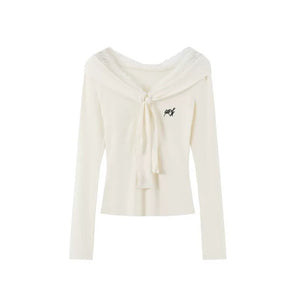 Slim Fit Knitted Lace-Up Top Skirt Set-Up