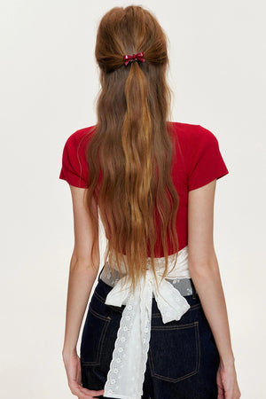 Slim-Fit Knitted Short-Sleeved T-Shirt