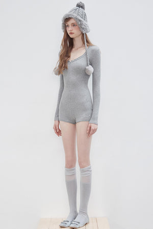Slim Fit Long-Sleeve Jumpsuit
