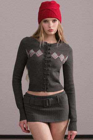 Slim-Fit Quilted Knit Sweater Set
