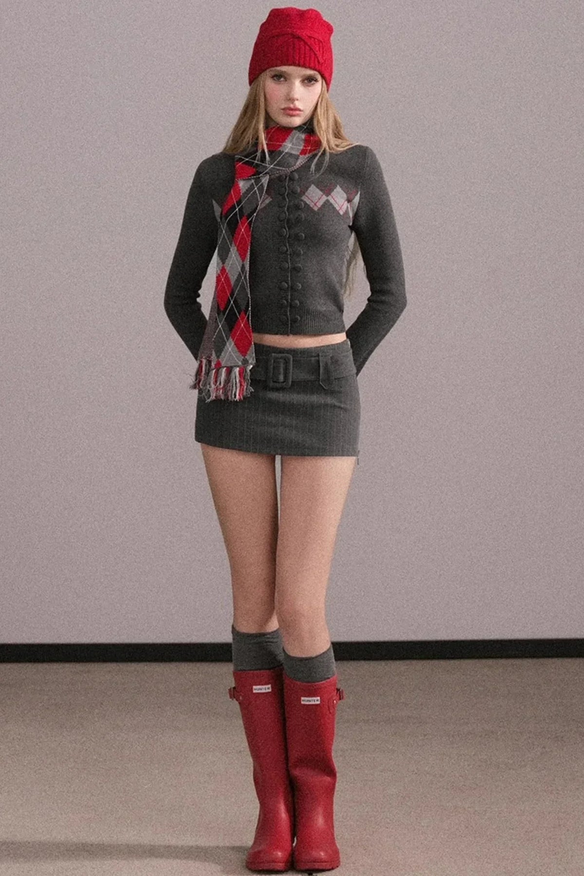 Slim-Fit Quilted Knit Sweater Set