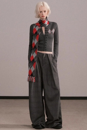 Slim-Fit Quilted Knit Sweater Set