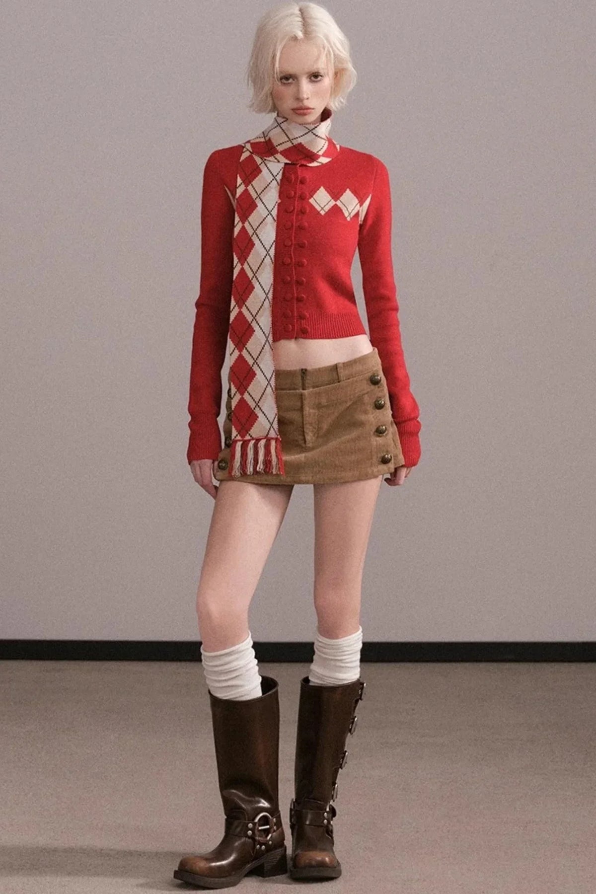 Slim-Fit Quilted Knit Sweater Set