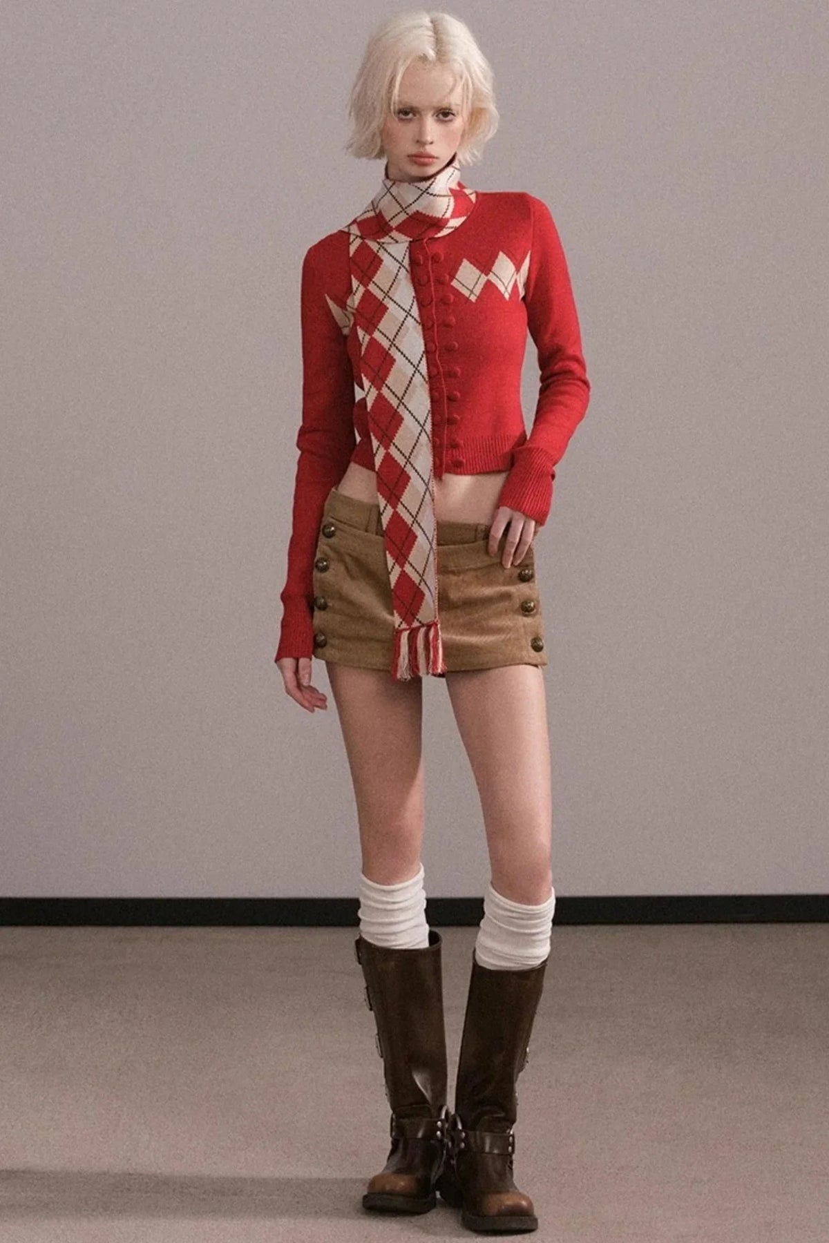 Slim-Fit Quilted Knit Sweater Set