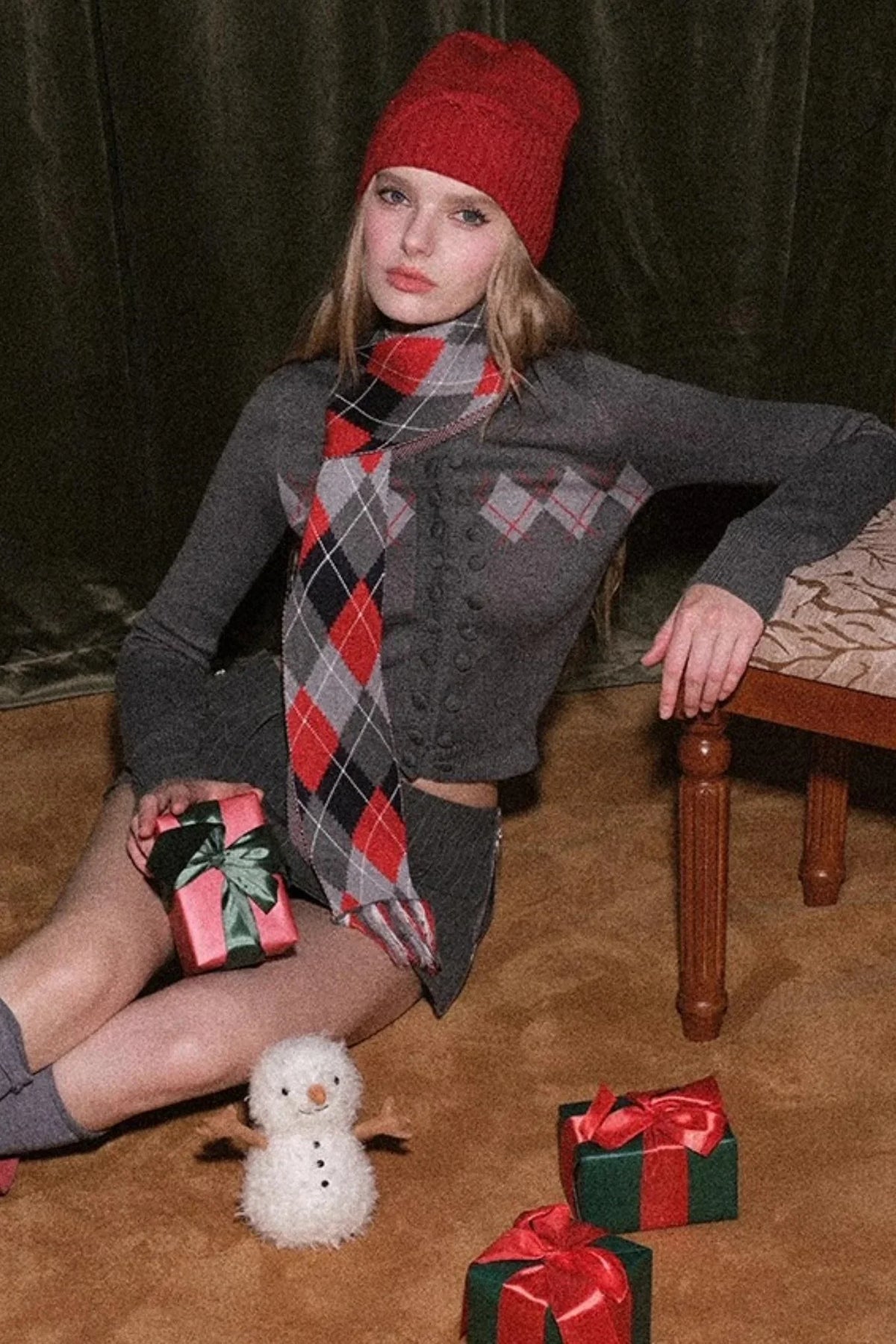 Slim-Fit Quilted Knit Sweater Set