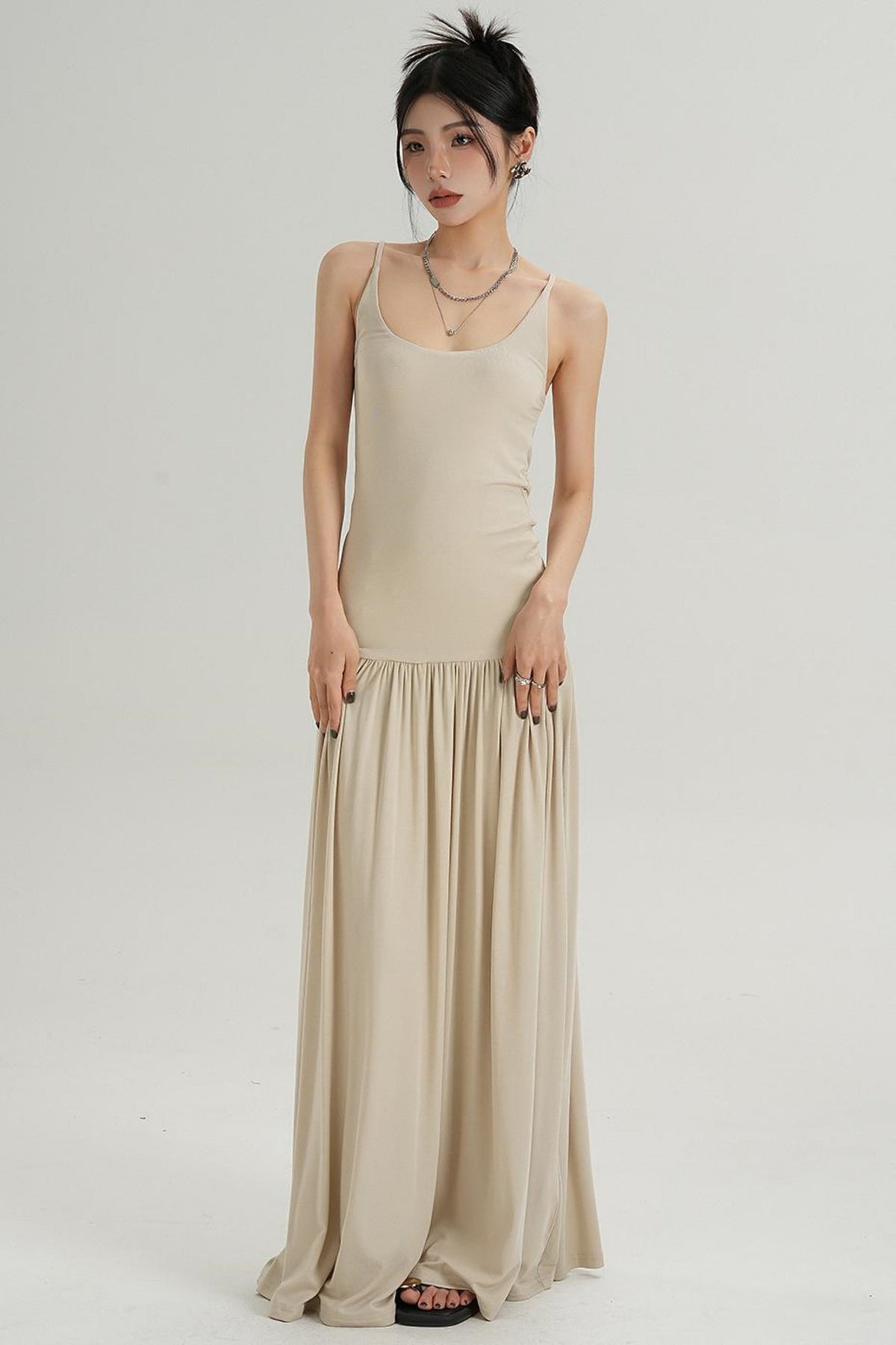 Slim Fit Suspender Dress