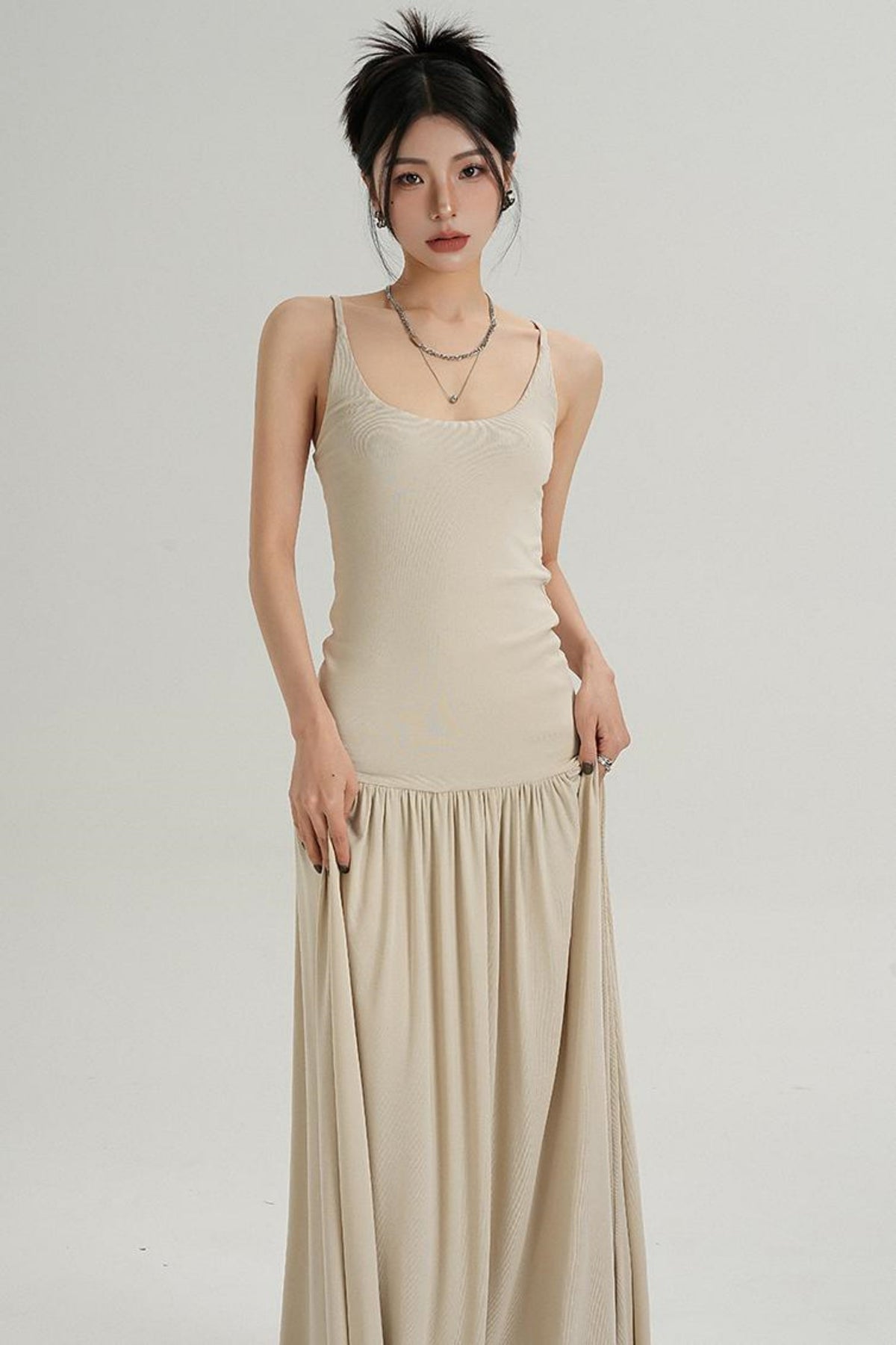Slim Fit Suspender Dress