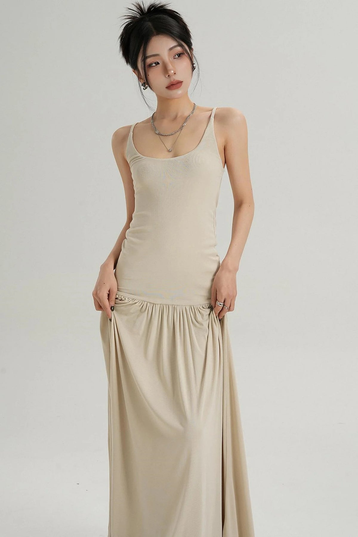 Slim Fit Suspender Dress