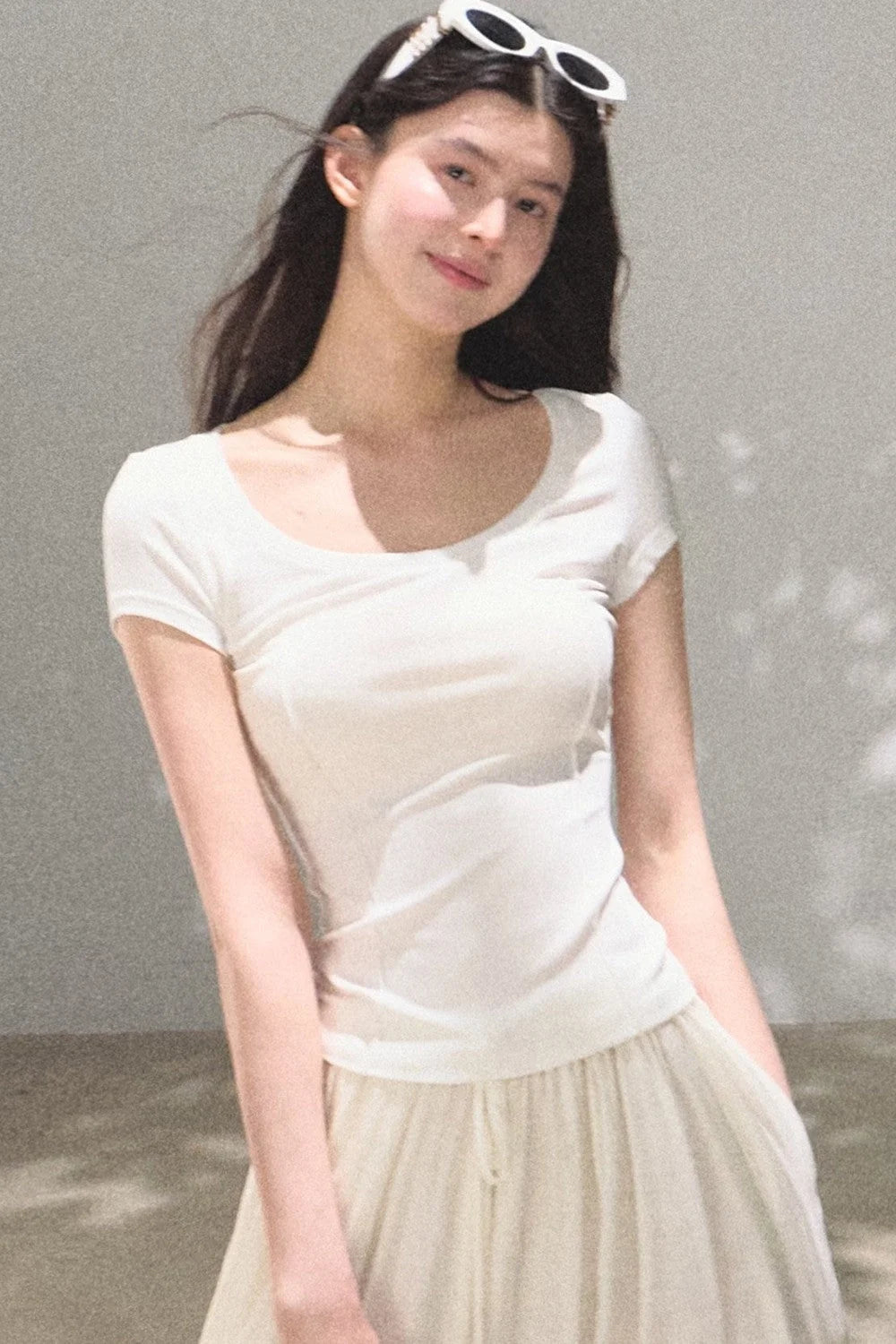 Slim-Fit U-Neck Lyocell Top