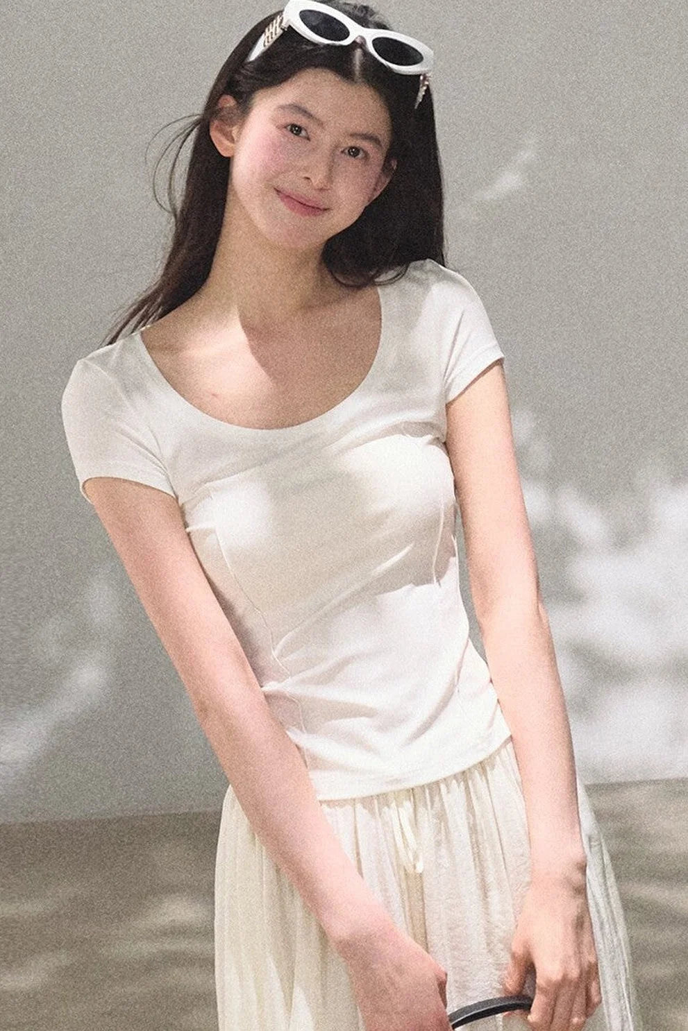 Slim-Fit U-Neck Lyocell Top