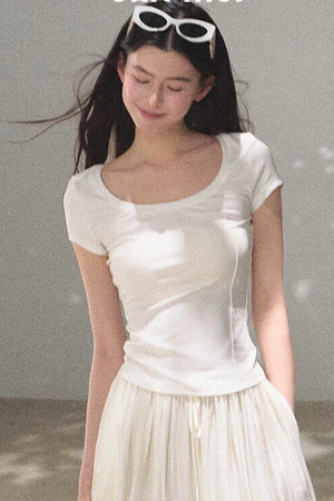 Slim-Fit U-Neck Lyocell Top