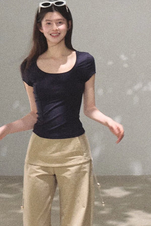 Slim-Fit U-Neck Lyocell Top