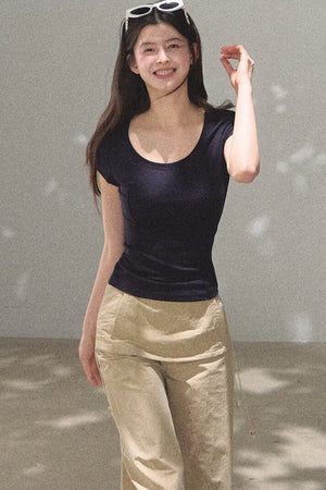 Slim-Fit U-Neck Lyocell Top