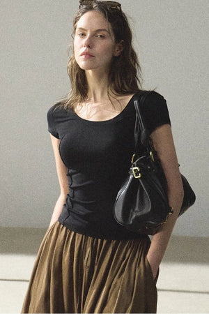 Slim-Fit U-Neck Lyocell Top