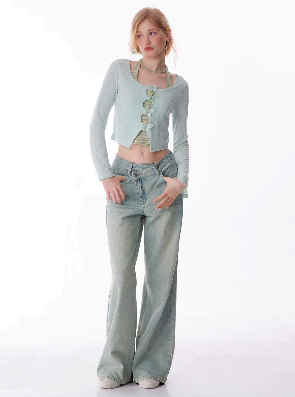 Slim Flared Straight Leg Jeans Pants