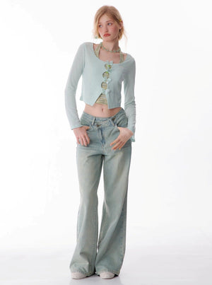 Slim Flared Straight Leg Jeans Pants