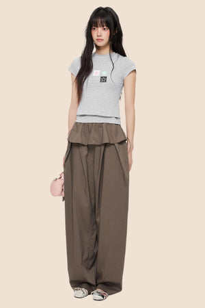 Slim Gray Square Crop Tee