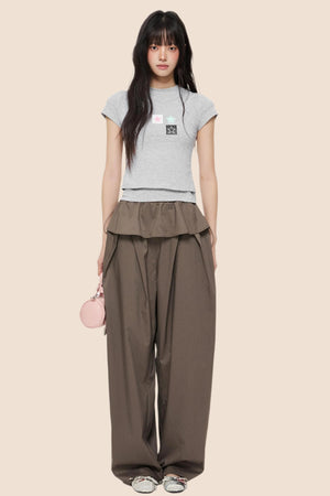 Slim Gray Square Crop Tee
