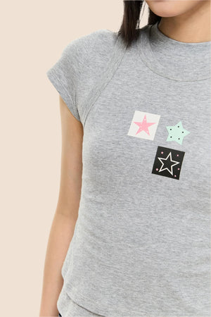 Slim Gray Square Crop Tee