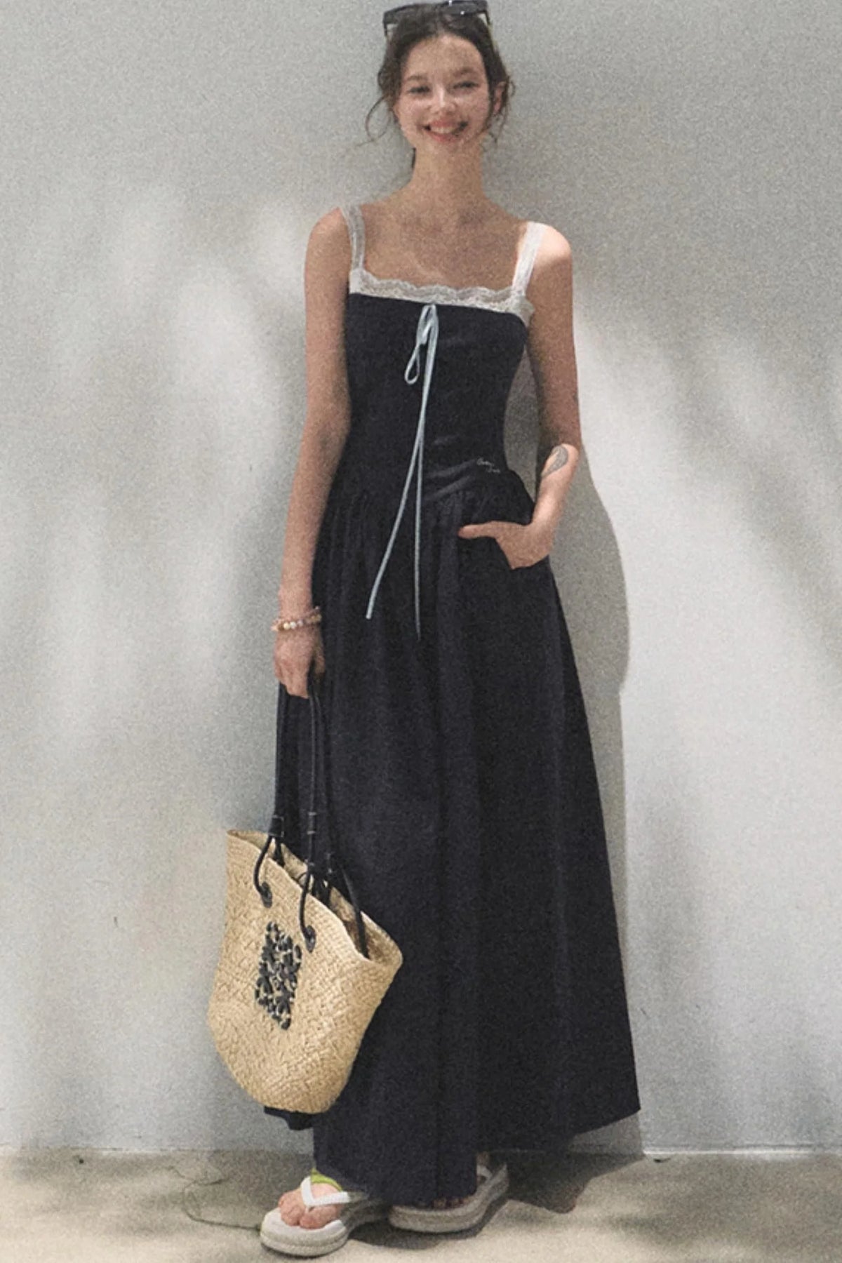 Slim Halter Tencel Hemp Dress