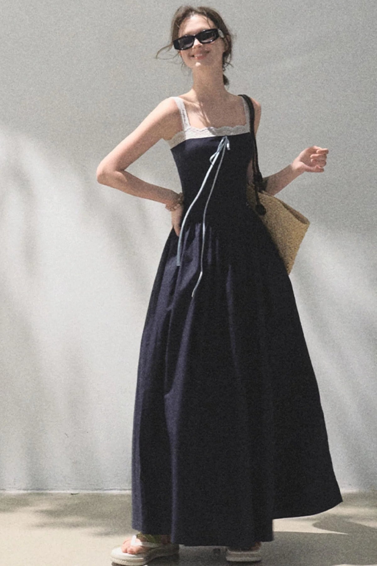 Slim Halter Tencel Hemp Dress