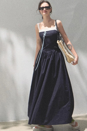 Slim Halter Tencel Hemp Dress