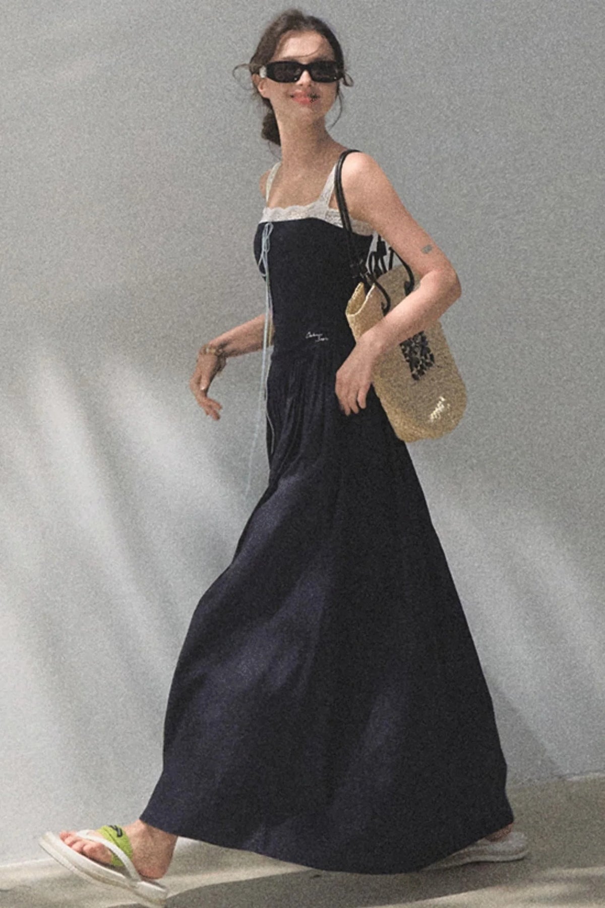 Slim Halter Tencel Hemp Dress