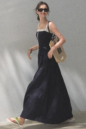 Slim Halter Tencel Hemp Dress
