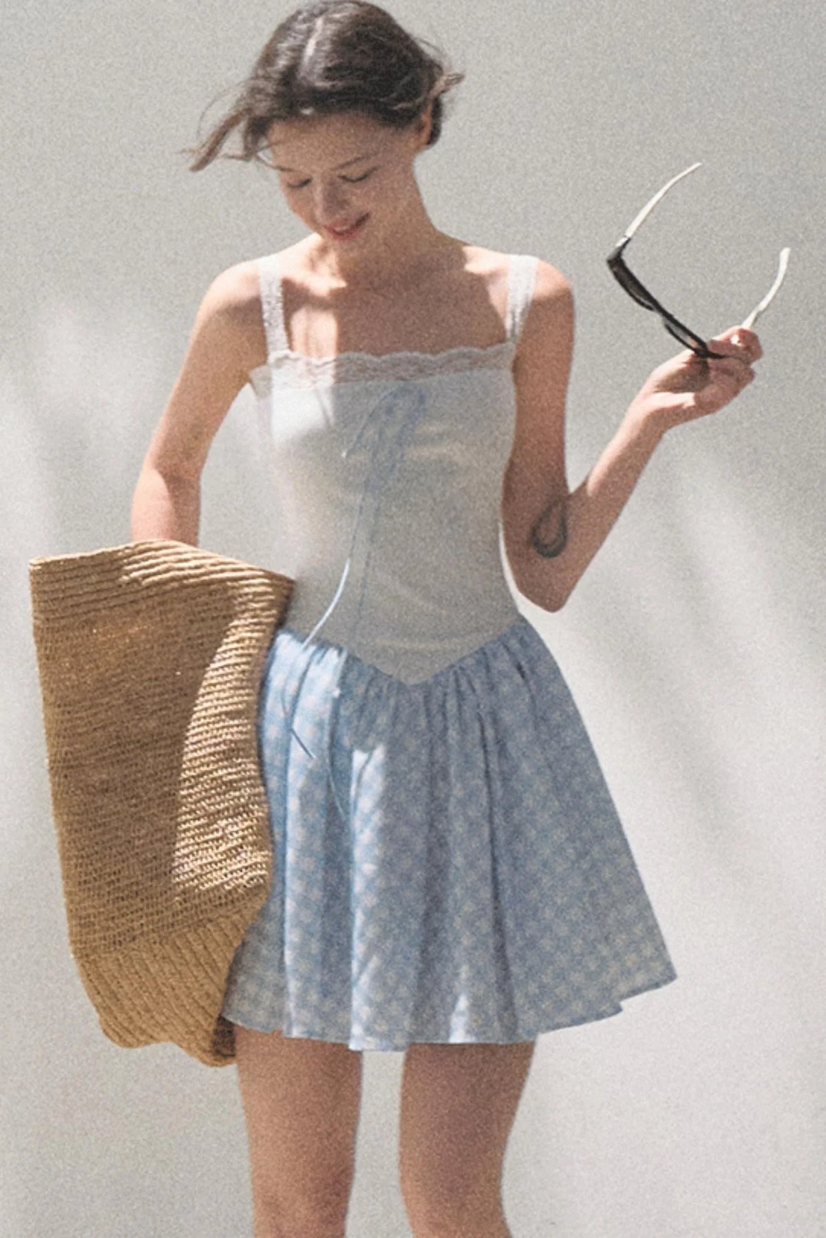 Slim Halter Tencel Hemp Dress