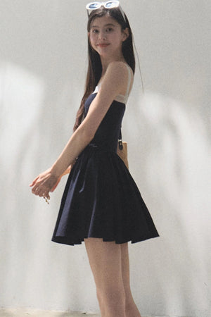 Slim Halter Tencel Hemp Dress