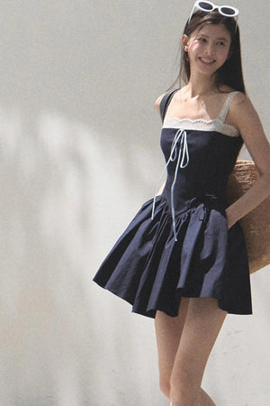 Slim Halter Tencel Hemp Dress