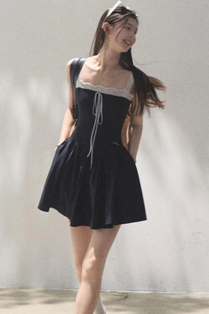 Slim Halter Tencel Hemp Dress