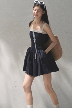 Slim Halter Tencel Hemp Dress