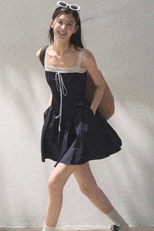 Slim Halter Tencel Hemp Dress