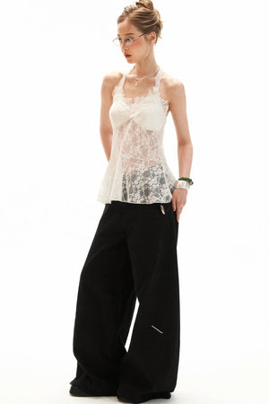 Slim Lace Bow-Tie Top Set-Up