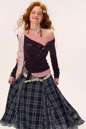 Slim Lace Sleeve T-Shirt