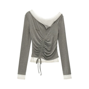 Slim Lace Sleeve T-Shirt