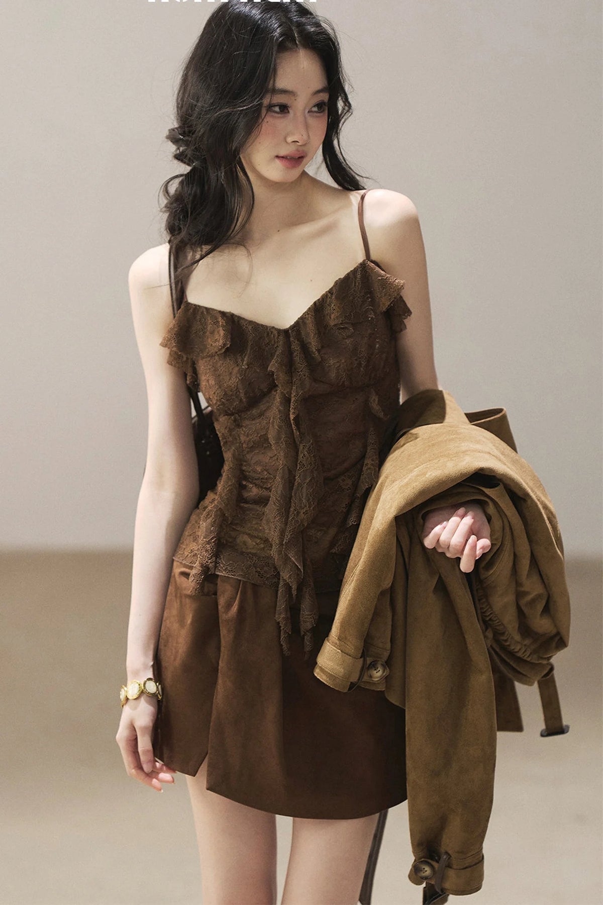 Slim Lace Tassel Vest