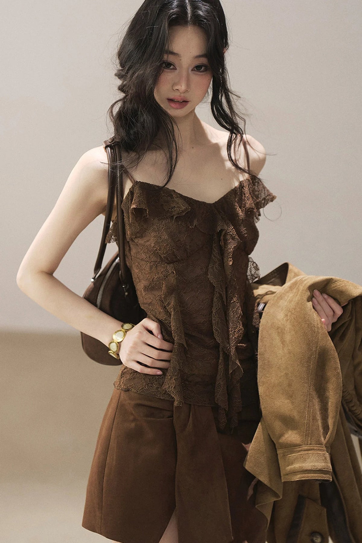 Slim Lace Tassel Vest