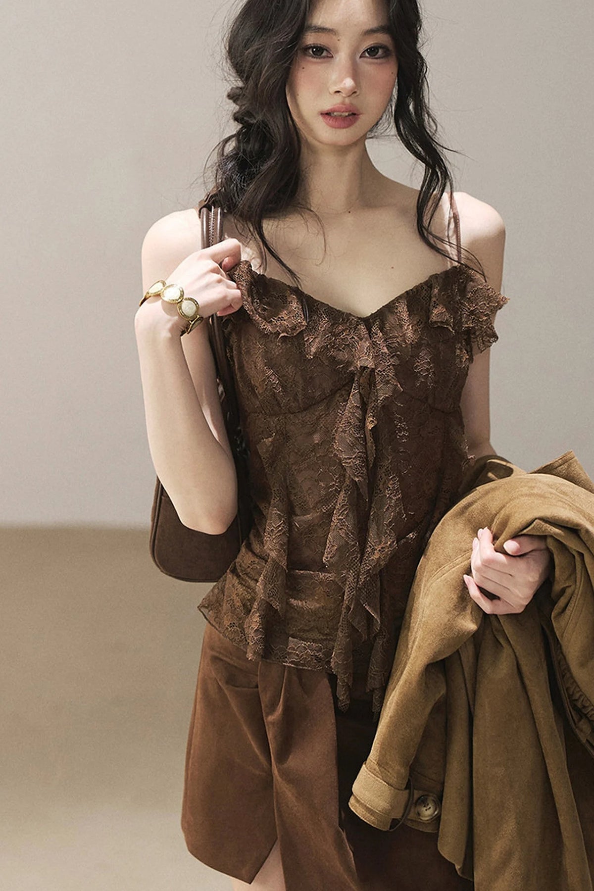 Slim Lace Tassel Vest