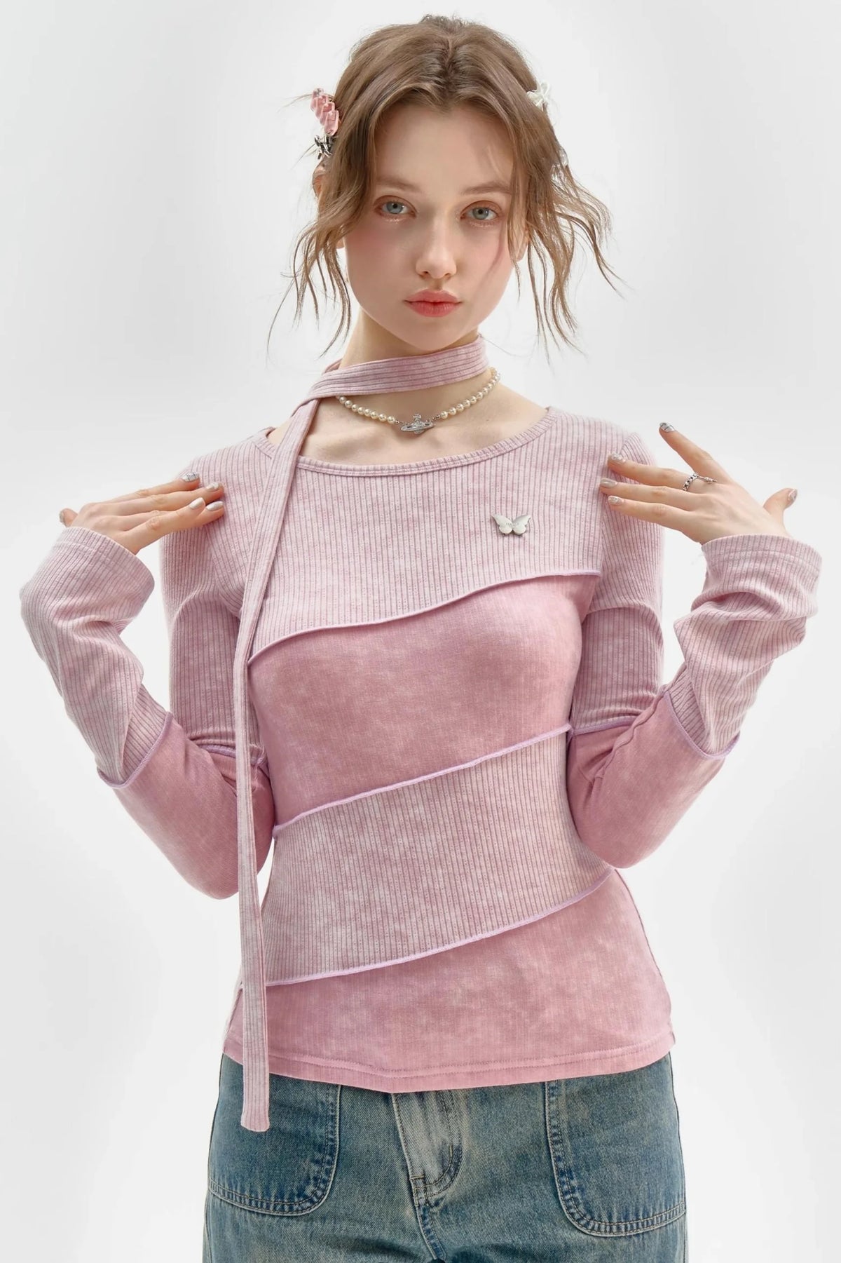 Slim Long Sleeve Knitted T-Shirt