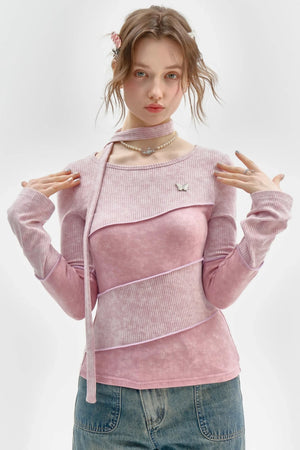 Slim Long Sleeve Knitted T-Shirt