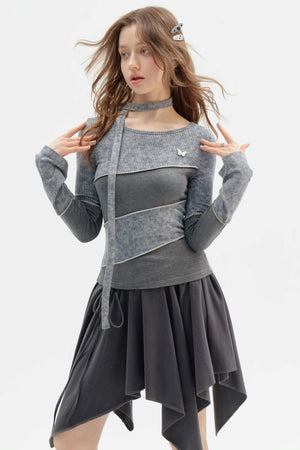Slim Long Sleeve Knitted T-Shirt